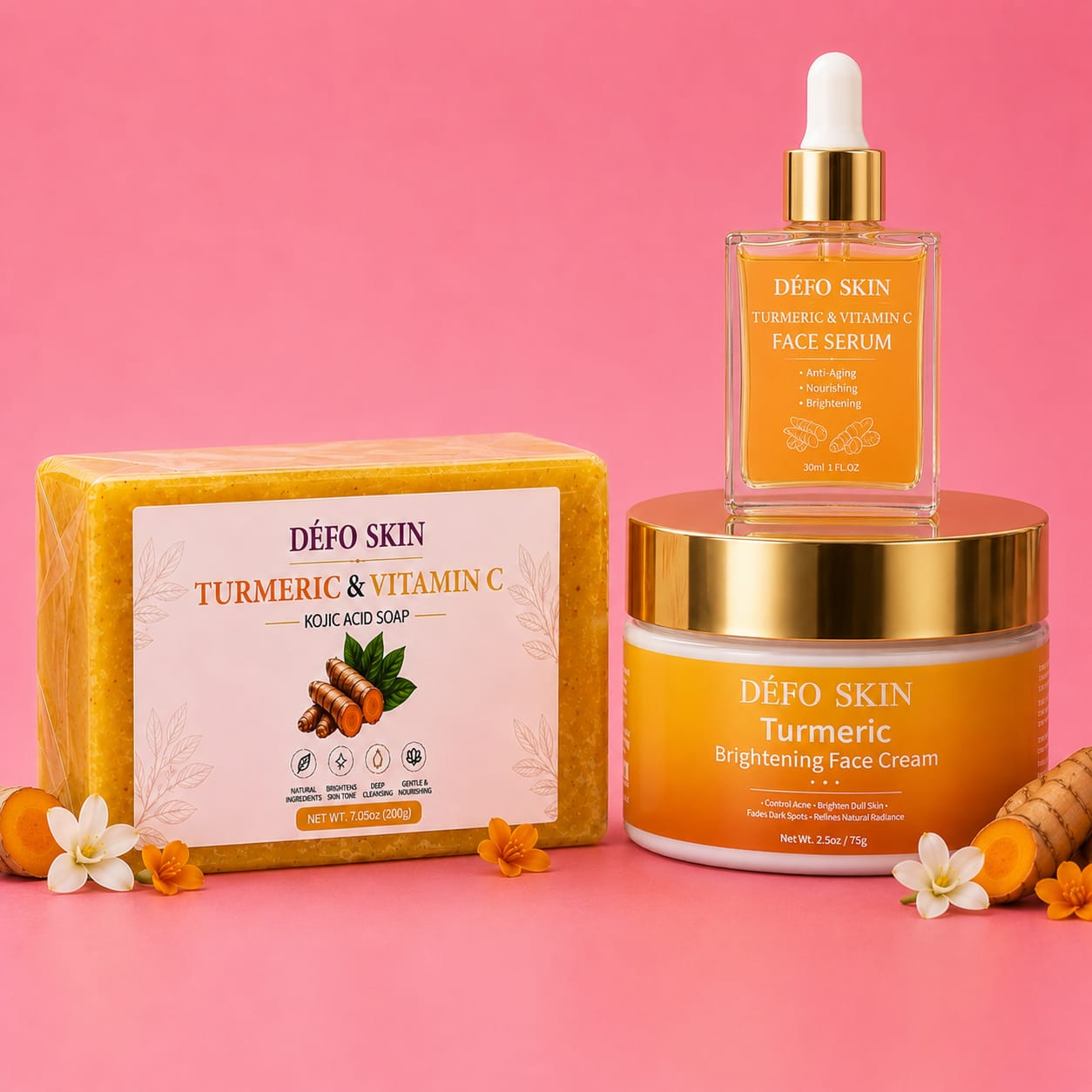 Turmeric Glowing Skin Trio sets